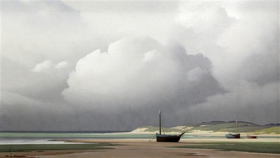 § Pierre de Clausades (1910-1976) Clouds over Le Loire, 18 x 31in.